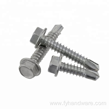 Stainless steel 410 drilling screws hex flange head